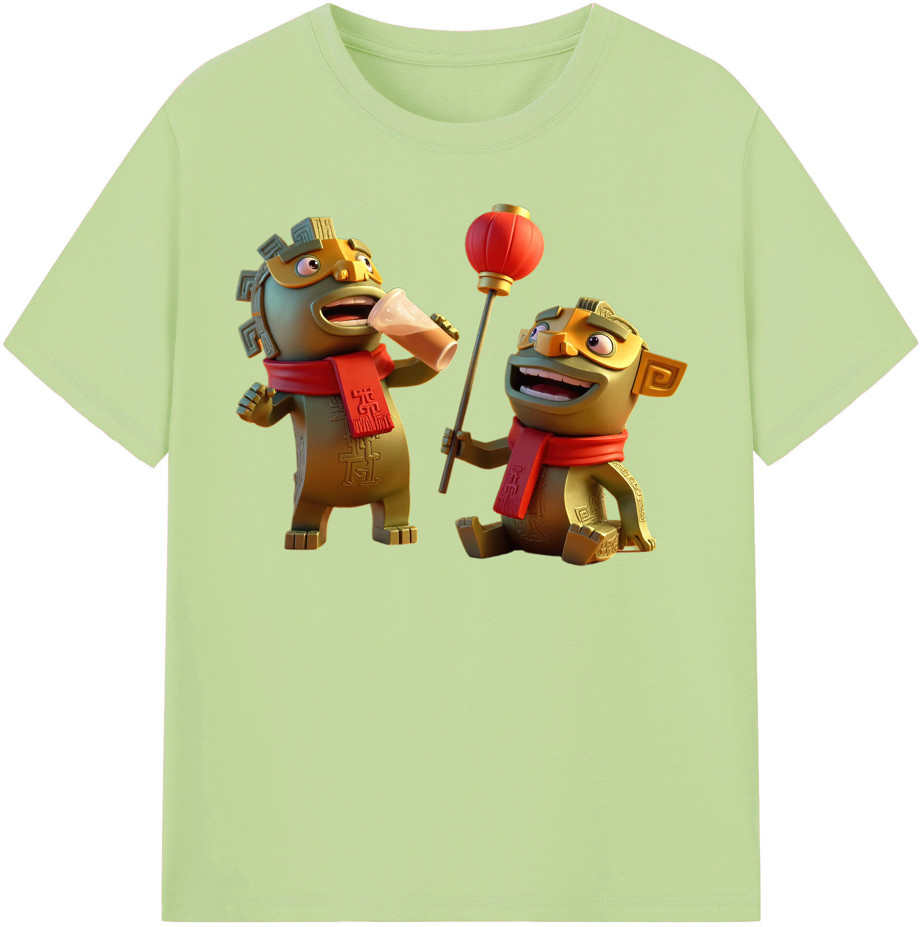 （画像用） Ne Zha 2 ナタ 魔童の大暴れ 綿100％半袖Tシャツ（フロントプリント）